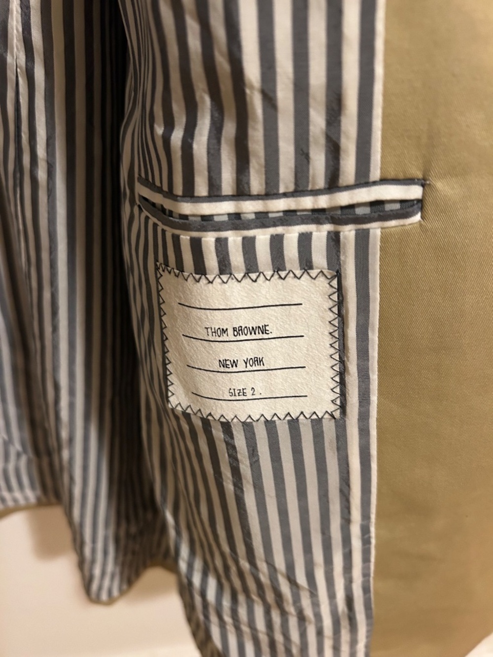 Thom Browne Macintosh bal overcoat jacket men beige size 2 Medium Large M L - Picture 2 of 7